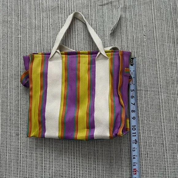 Urban Outfitters Serena Mesh Tote Bag- Striped canvas tote - Picture 6 of 8